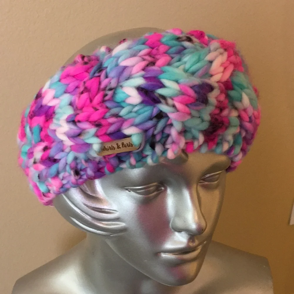 Hand Knit Women's Ear Warmer Headband Merino Wool